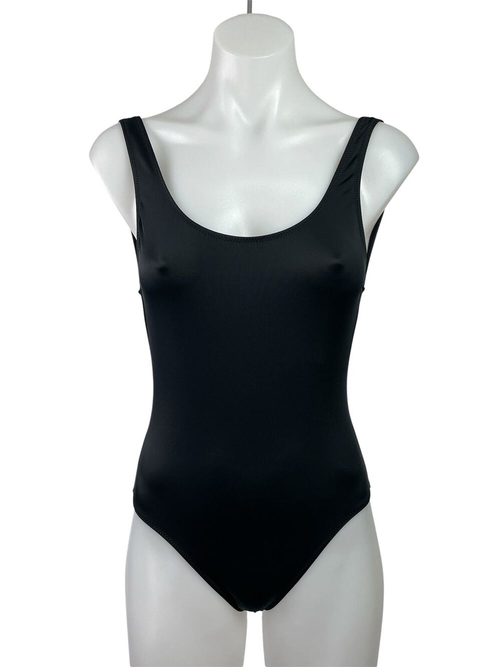 Solid & Striped Black Scoop Neck Open Back Sleeveless One Piece Swimsuit Size S